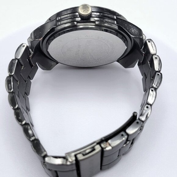 Michael Kors MK-1126 Hematite-Black Logo-Faced Stn.Steel 100m(10ATM) VTG Pre-own - Picture 10 of 11